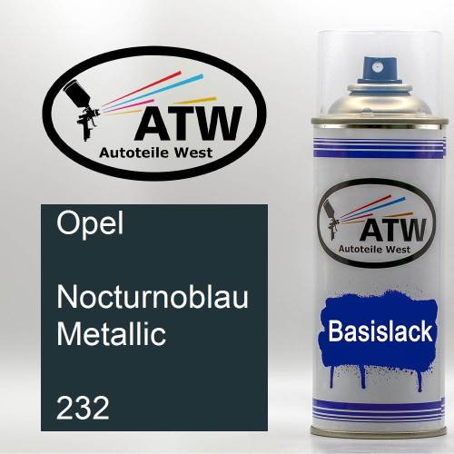 Opel, Nocturnoblau Metallic, 232: 400ml Sprühdose, von ATW Autoteile West.